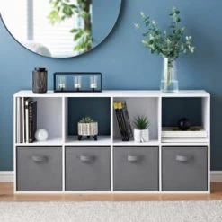 New Arrival -Home Style Shop 385647 lokken 8 cube shelving with 4 baskets