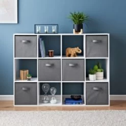 Home Style Shop -Home Style Shop 385648 lokken 12 cube shelving unit with 6 baskets