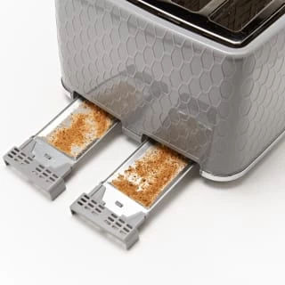 Goodmans Textured 4 Slice Toaster - Grey 2 Goodmans Textured 4 Slice Toaster - Grey - Image 2