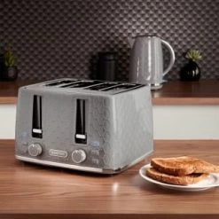 Goodmans Textured 4 Slice Toaster - Grey 6 Goodmans Textured 4 Slice Toaster - Grey -Home Style Shop 386707 goodmans textured 4 slice toaster grey