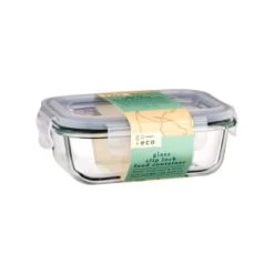 B&M Small Eco Glass Clip Lock Food Container