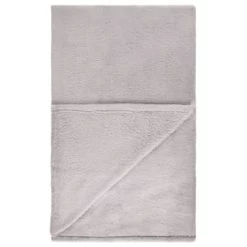 B&M Cosy At Home Silver Teddy Throw -Home Style Shop 388657 teddy throw silver 3