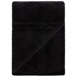 Simply Everyday Teddy Rolled Throw - Black -Home Style Shop 388692 simply teddy rolled throw black 2