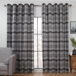 B&M Oakland Traditional Woven Grey Check Curtains 46 X 54" 1 B&M Oakland Traditional Woven Grey Check Curtains 46 X 54"