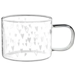 B&M Printed Glass Mug - Hearts