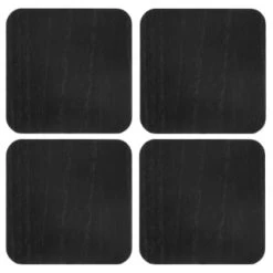 B&M Black Wooden Coasters 4pk -Home Style Shop 390404 4pk wooden coasters solid wood black 2