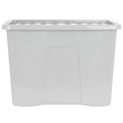 B&M Storage Box With Lid 80L - Grey -Home Style Shop 391381 grey 80l storage box and lid