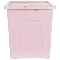 B&M Storage Box With Lid 80L - Dusty Pink -Home Style Shop 391383 dusty pink 80l storage box and lid 2