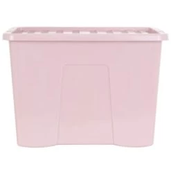 B&M Storage Box With Lid 80L - Dusty Pink -Home Style Shop 391383 dusty pink 80l storage box and lid