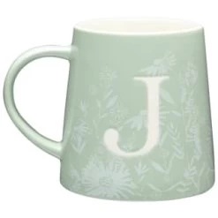 B&M Floral Alphabet Mug (Assorted) -Home Style Shop 394397 floral alphabet mug green j