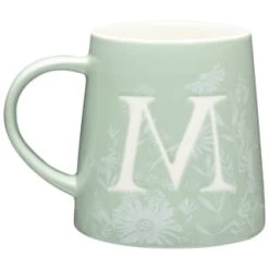 B&M Floral Alphabet Mug (Assorted) -Home Style Shop 394397 floral alphabet mug green m