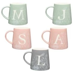 B&M Floral Alphabet Mug (Assorted) -Home Style Shop 394397 floral alphabet mug group