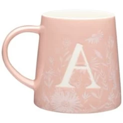 B&M Floral Alphabet Mug (Assorted) -Home Style Shop 394397 floral alphabet mug pink a