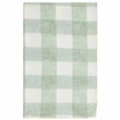 Simply Sage & Gingham Polar Fleece Throw 2pk -Home Style Shop 395026 simply super soft throws 2pk sage gingham 2