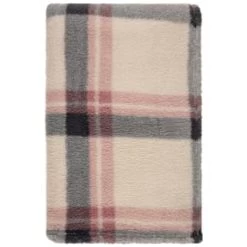 Simply Blush Check Sherpa Throw -Home Style Shop 395364 stripe ocean tide cushion 4