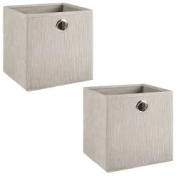 Lokken Cord Storage Cubes 2pk - Light Grey -Home Style Shop 395811 2pk cord lokken storage cubes light grey 3