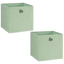 Lokken Cord Storage Cubes 2pk - Sage -Home Style Shop 395812 2pk lokken storage cubes sage 4