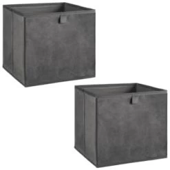 Lokken Velvet Storage Cubes 2pk - Grey 6 Lokken Velvet Storage Cubes 2pk - Grey -Home Style Shop 395825 2pk velvet lokken storage cubes grey 3