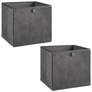 Lokken Velvet Storage Cubes 2pk - Grey 3 Lokken Velvet Storage Cubes 2pk - Grey - Image 3