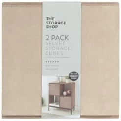 New Arrival -Home Style Shop 395837 2pk velvet lokken storage cubes mushroom
