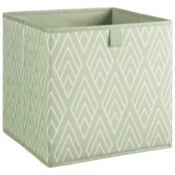 Lokken Printed Storage Cubes 2pk - Sage Diamond