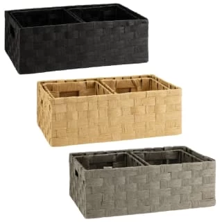 B&M Caen Set Of 3 Paper Rope Baskets - Black 5 B&M Caen Set Of 3 Paper Rope Baskets - Black - Image 5