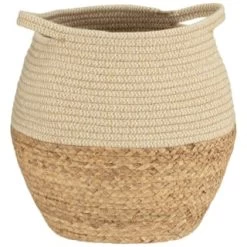 B&M Rope & Wicker Belly Basket - Neutral