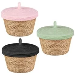 B&M Kendall Basket With Lid - Pink -Home Style Shop 395974 395975 395976 kendall basket with lid group