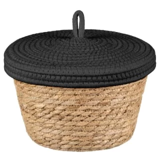 B&M Kendall Basket With Lid - Black 1 B&M Kendall Basket With Lid - Black