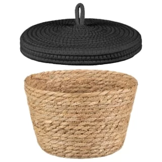 B&M Kendall Basket With Lid - Black 2 B&M Kendall Basket With Lid - Black - Image 2