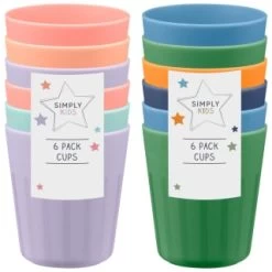 Simply Kids Colour Cups 6pk - Multicolour -Home Style Shop 398567 398570 6pk simply kids colour cups group